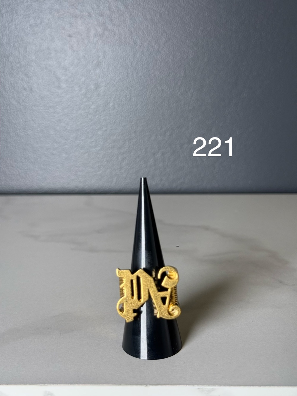 Palm Angels Gold Monogram Ring